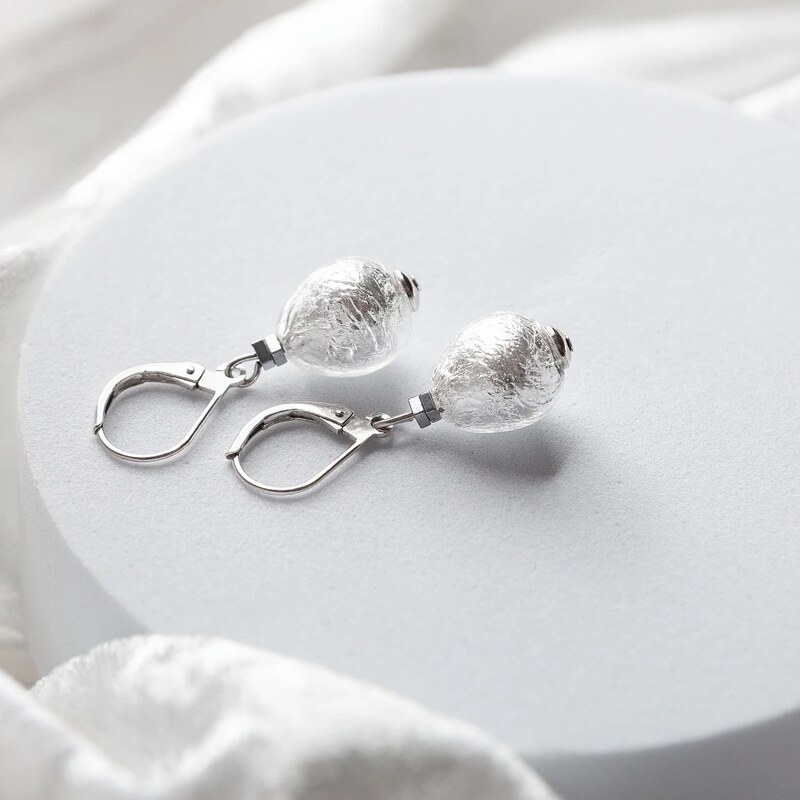 Lampglas Náušnice Moon Nude s rýdzim striebrom ENM4/AG/RHO 66682970