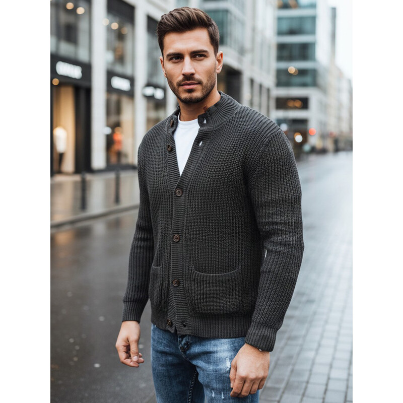 DStreet Pánsky pletený sveter na gombíky 66694320