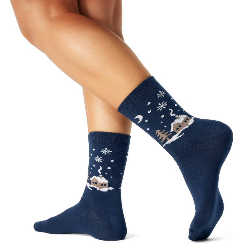 Vlnka Vianočné bavlnené ponožky tichá noc 66530212