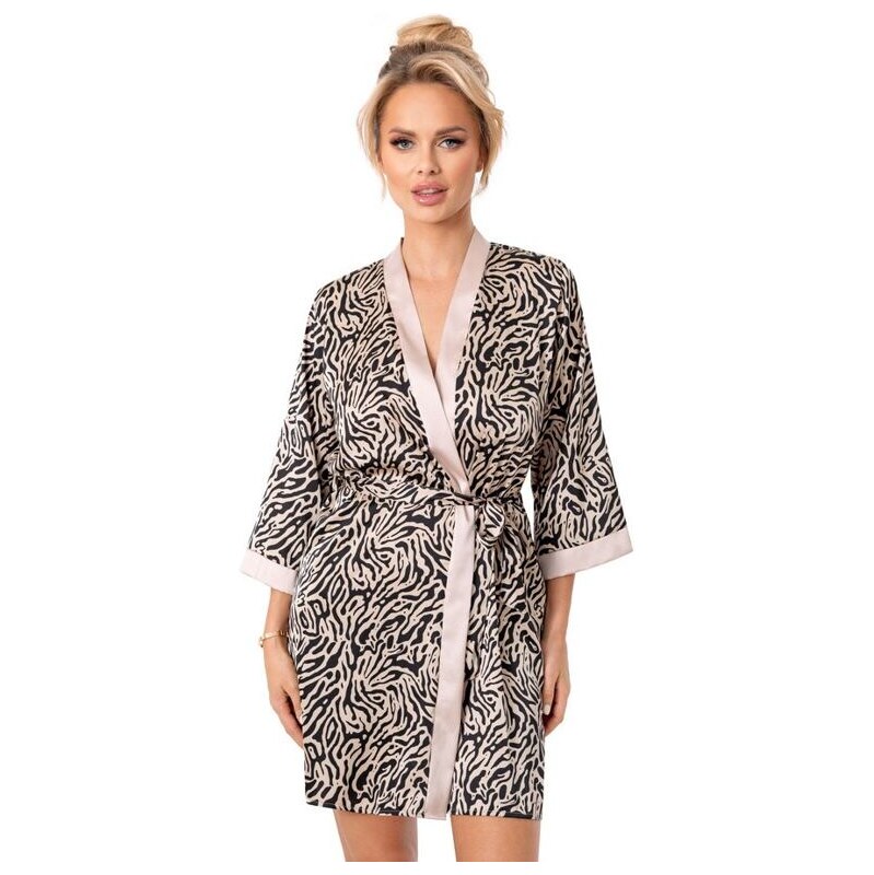 Donna Dámsky saténový župan Sheila zvierací vzor 66693464