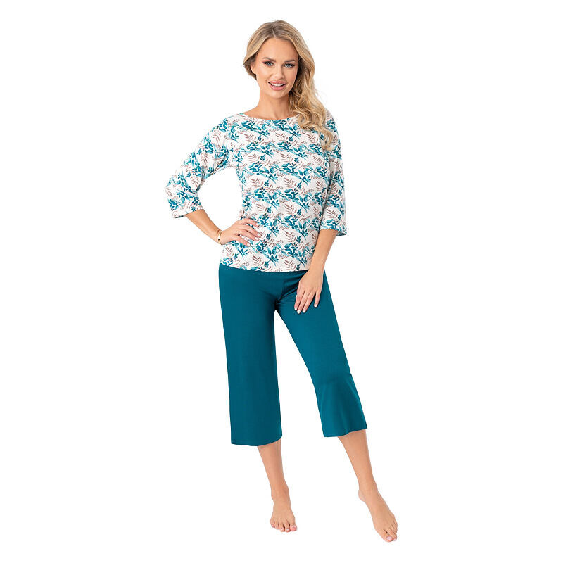 Donna Dámske pyžamo Irmina 3/4 s motívom listov 66693467