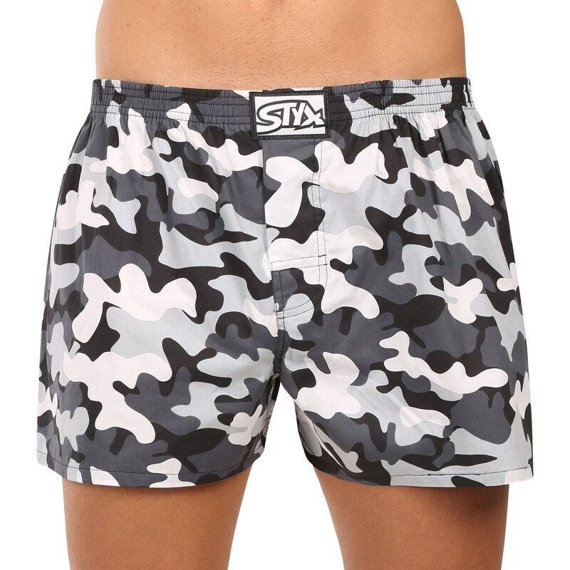 Pánske trenírky Styx art klasická guma nadrozmer maskáč šedý (E1952) 5 66854800