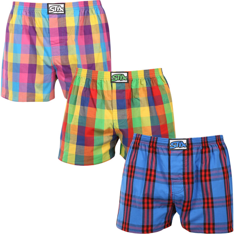 3PACK pánske trenky Styx klasická guma viacfarebné (3A010205) 66695862