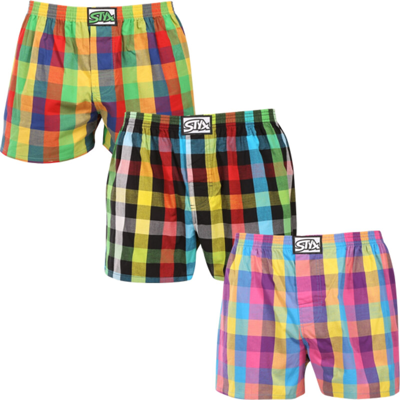 3PACK pánske trenky Styx klasická guma viacfarebné (3A010406) 66695864