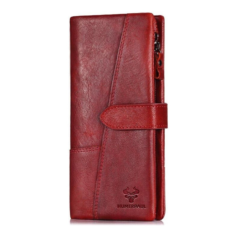 Humerpaul dámska dlhá kožená peňaženka Červená 65228292