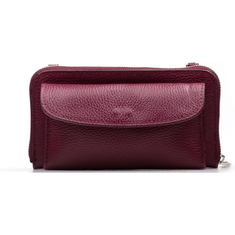 Blaire Kožená mini kabelka a peňaženka Annie vínovo červená 66837469