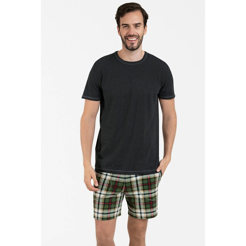 Italian Fashion Vianočné pánske pyžamo krátke Seward BIS mega soft 66696565