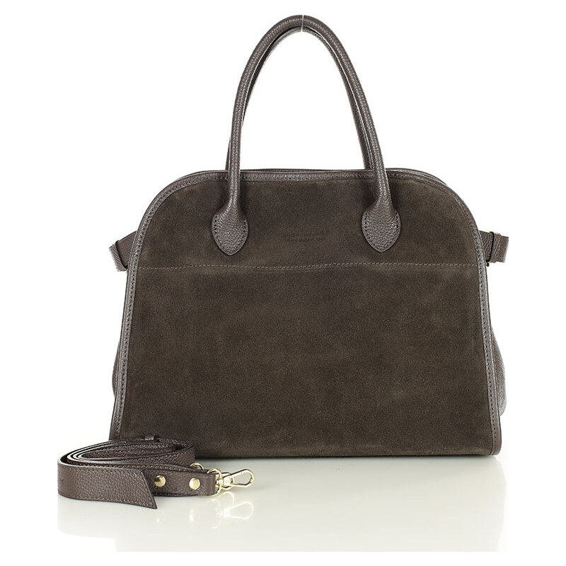 MARCO MAZZINI Tmavo hnedá dámska kožená hobo kabelka (s295b) 66700493