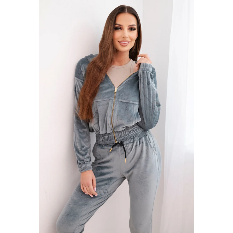 Kesi Dámska bavlnená 3-dielna súprava s mikinou, topom a teplákmi 66712945