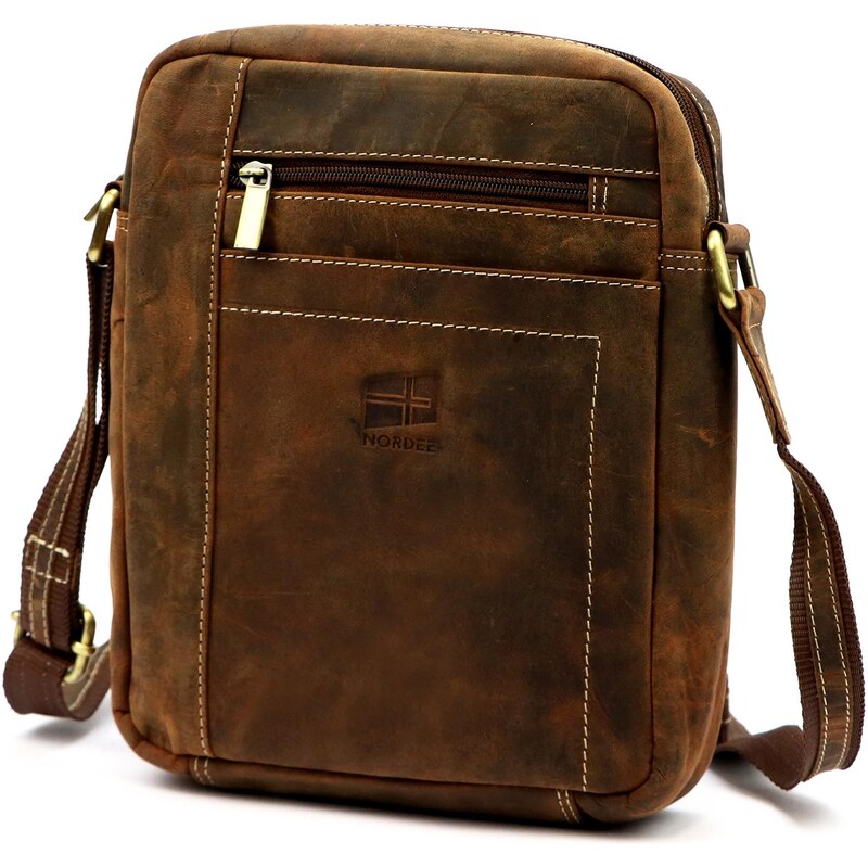 Pánska príručná taška z prírodnej brúsenej kože – praktická, pevná a 66700246