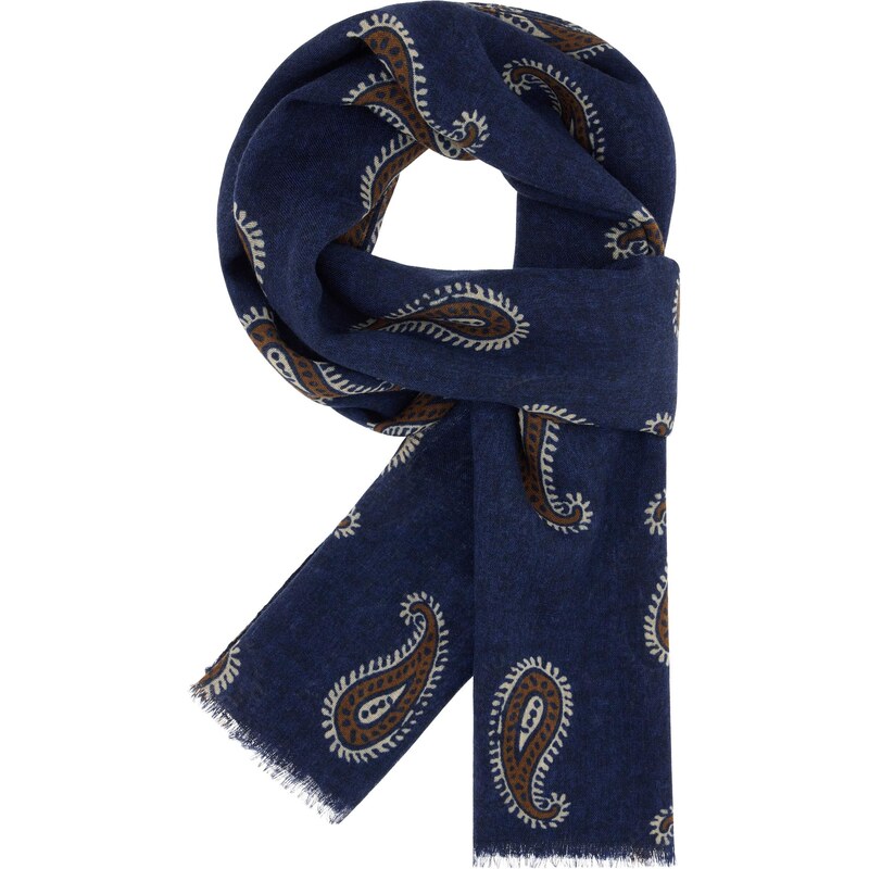 Boggi Milano Šál námornícka modrá / gaštanová / svetlosivá 66707441