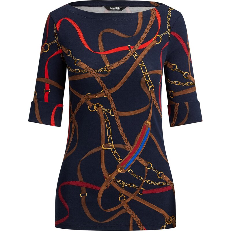 Lauren Ralph Lauren Tričko námornícka modrá / hnedá / zlatá žltá / 66707450