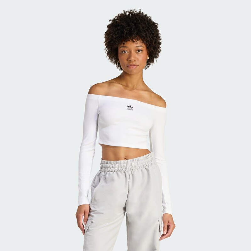 Adidas TRIČKO ESSENTIALS RIB OFF SHOULDER LONGSLEEVE T-SHIRT 66708238