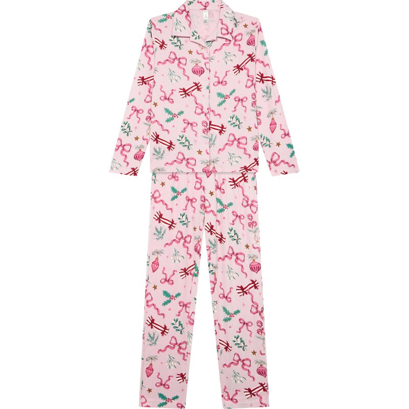 Lindex Pyžamo smaragdová / ružová / ružová / červená 66707579