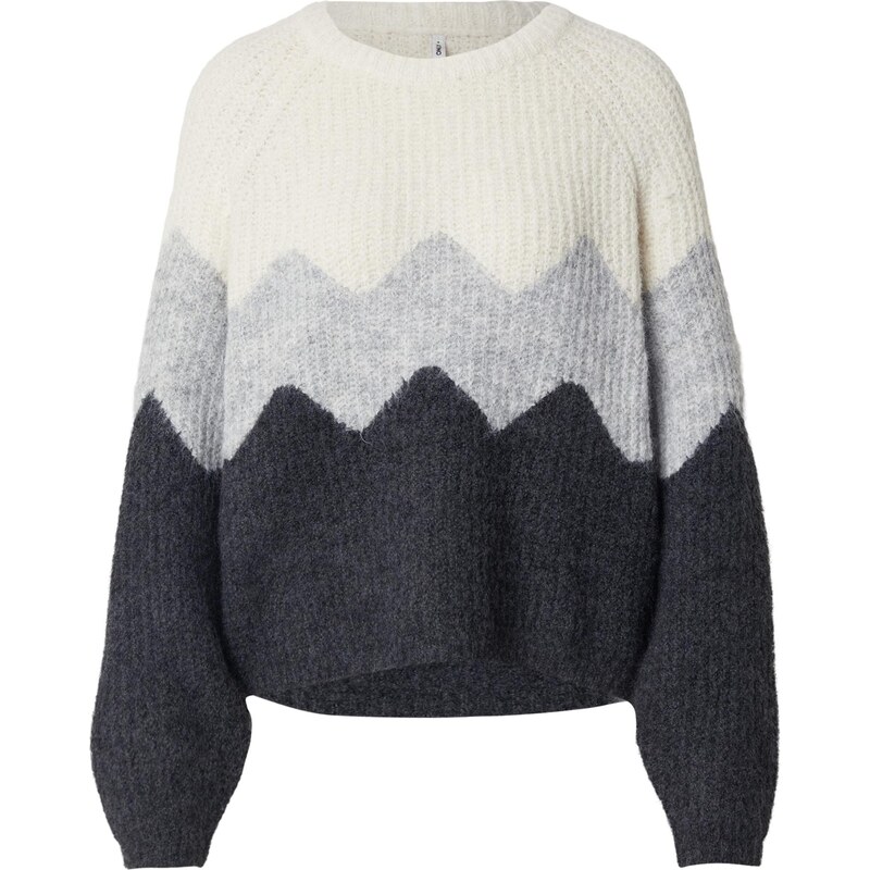 ONLY Sveter ONLMAE antracitová / svetlosivá / biela 66707604