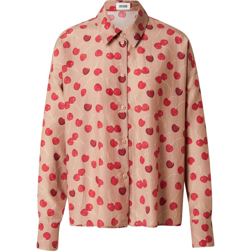 DRYKORN Blúzka CLOELIA 10 tmelová / tmavobéžová / červená / čerešňová 66707704