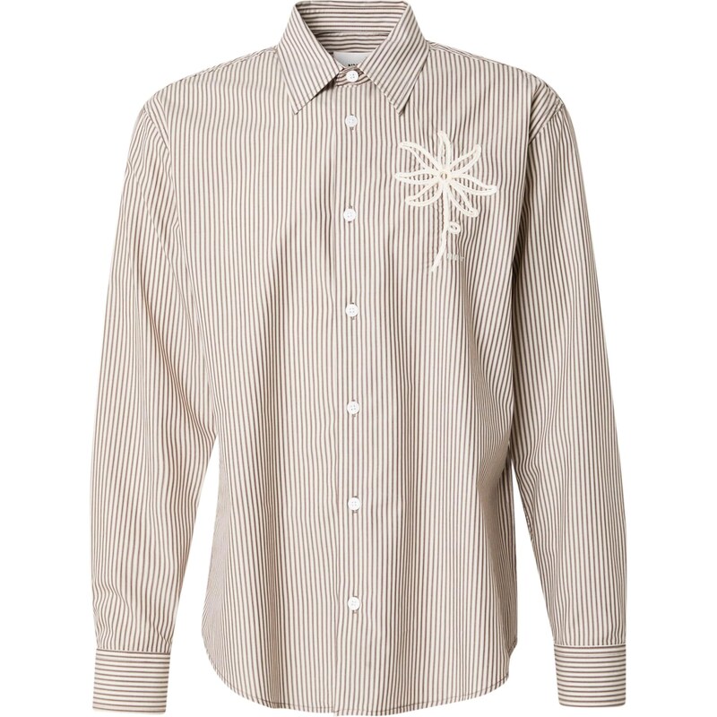 NN07 Košeľa Quinsy krémová / hnedá 66707751