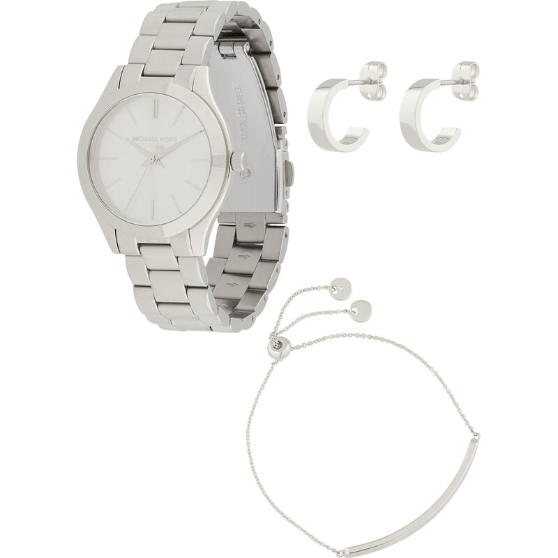 MICHAEL Michael Kors Sada šperkov SLIM RUNWAY strieborná / biela 66707788