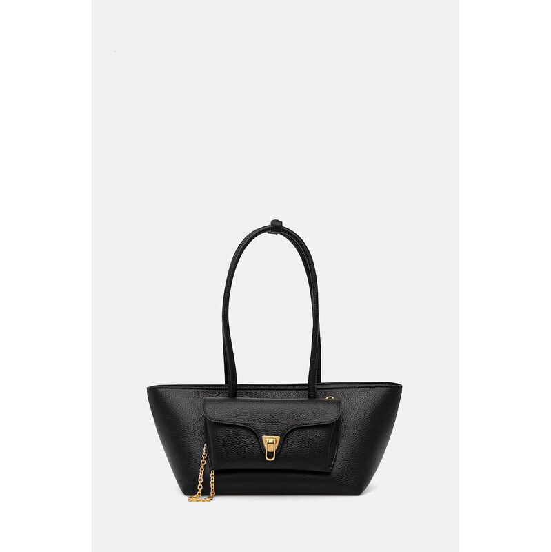 Kožená kabelka Coccinelle DOUBLE BEAT 66654501