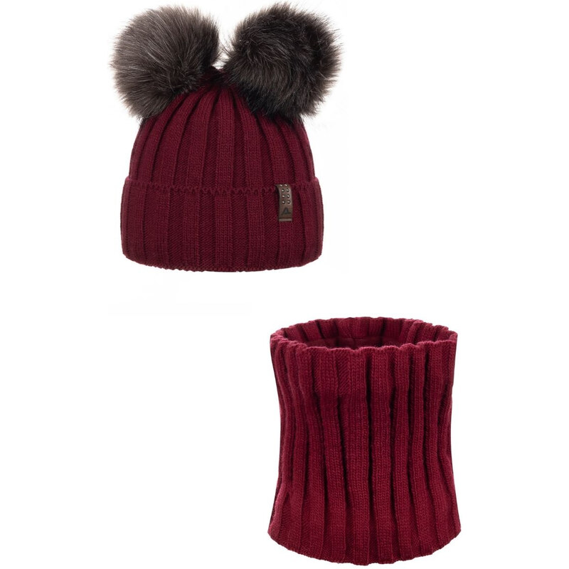 Súprava čiapky a šálu Ander BIANCA - ČERVENÁ 66708028