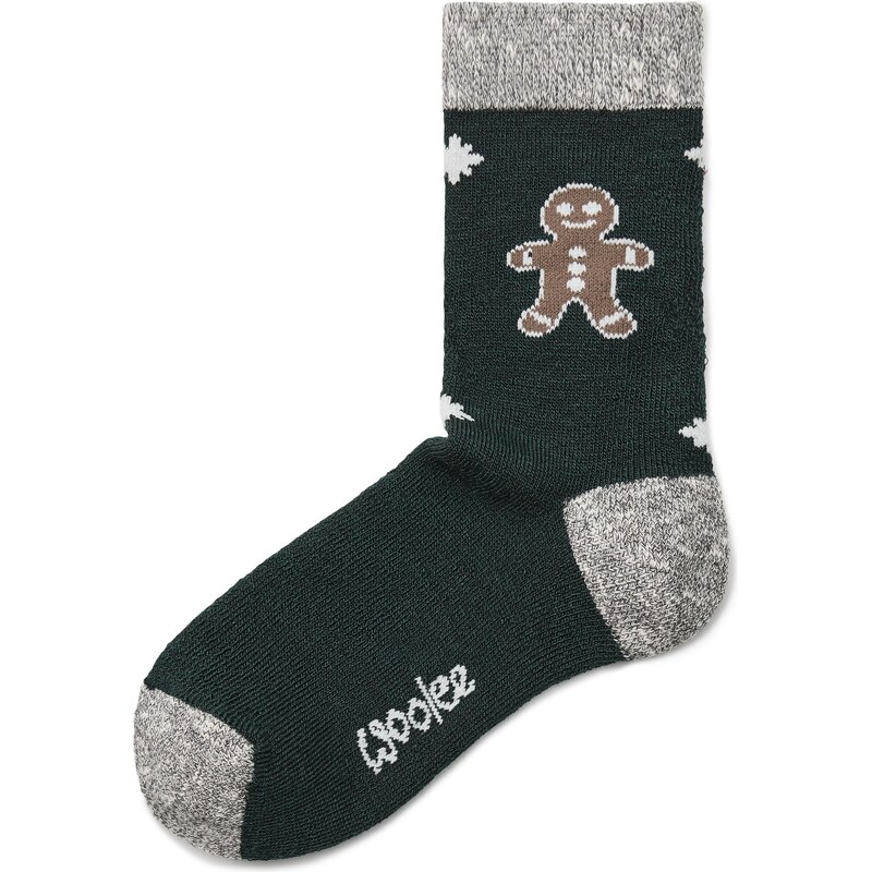 Vlnka Detské vianočné ponožky s Merino vlnou perník tmavozelená 66708289