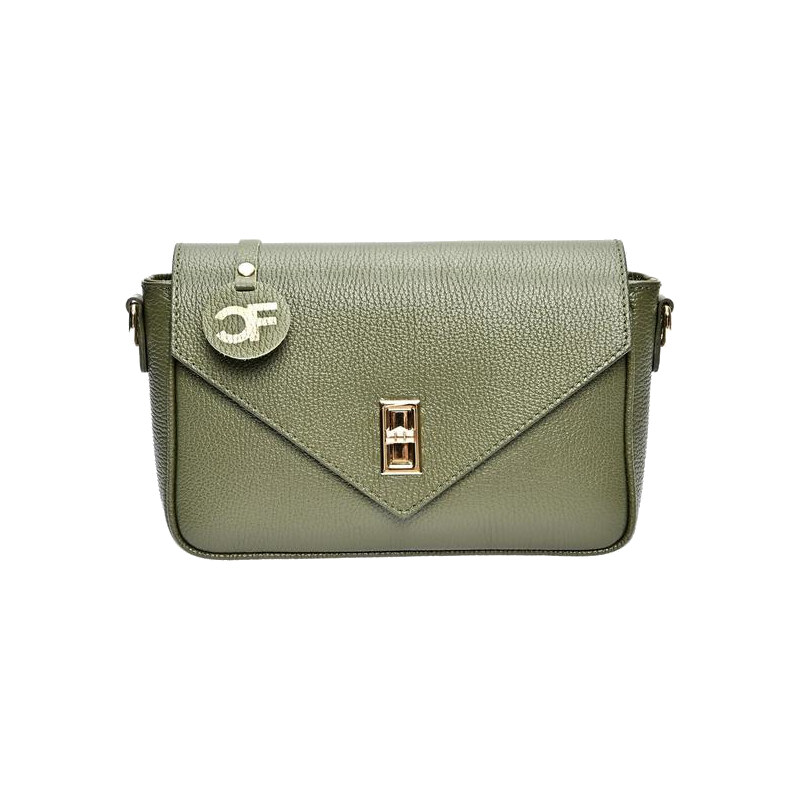 Carla Ferreri Dámska kožená crossbody kabelka CF1948T Verde Militare 66707939