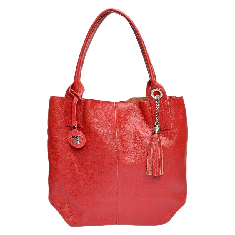 Carla Ferreri Dámska kožená kabelka Hobo CF1619 Rosso 66707952