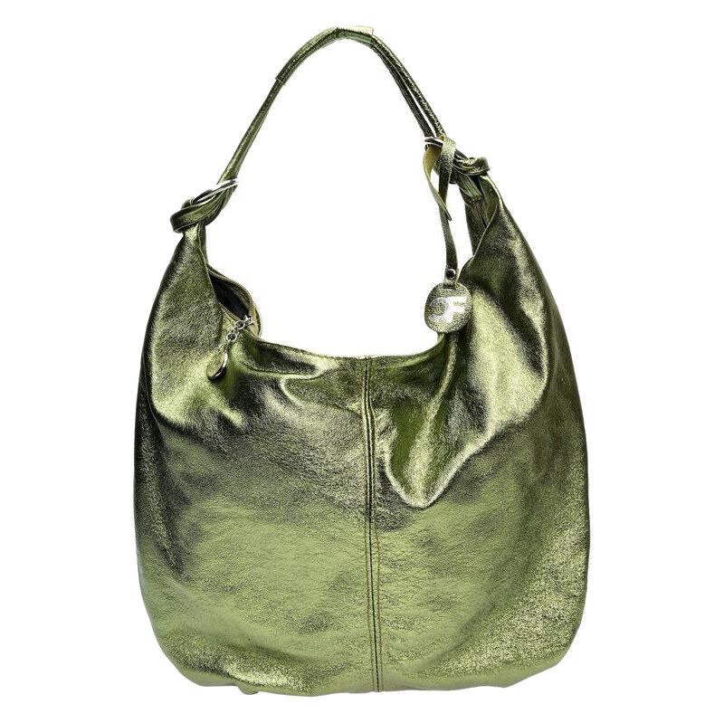 Carla Ferreri Dámska kožená kabelka Hobo CF8159 Verde 66707963