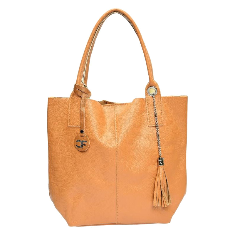 Carla Ferreri Dámska kožená kabelka Hobo CF1619 Cognac 66707967