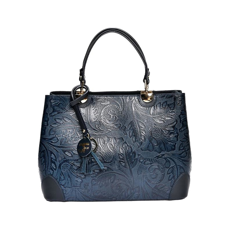 Carla Ferreri Dámska kožená kabelka CF3127 Blu 66707969