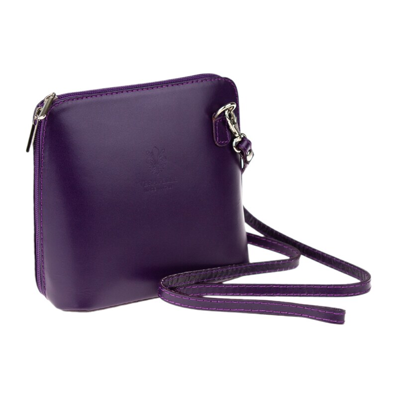 Fialová kožená talianska crossbody kabelka Grana Porposa NovaKabelka 381917