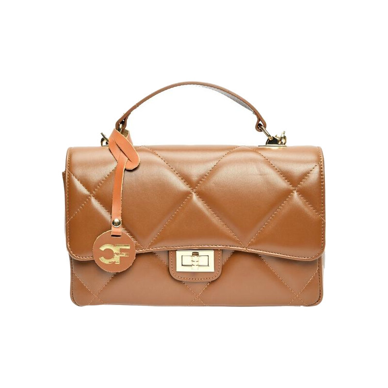 Carla Ferreri Dámska kožená crossbody kabelka CF2211 Cognac 66709272