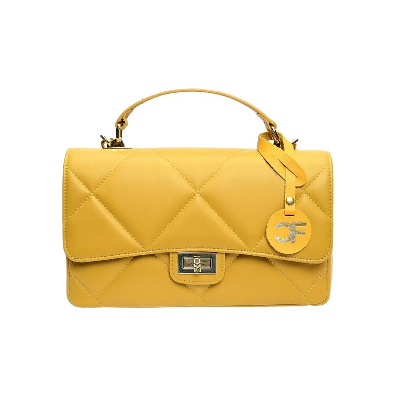 Carla Ferreri Dámska kožená crossbody kabelka CF2211 Senape 66709299