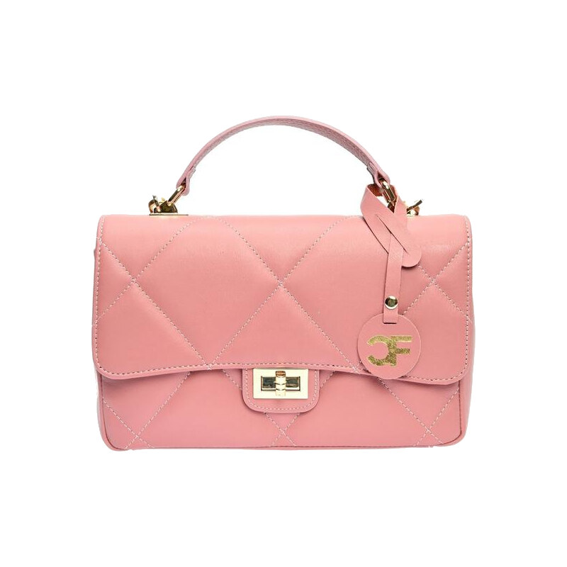 Carla Ferreri Dámska kožená crossbody kabelka CF2211 Rosa Scuro 66709300