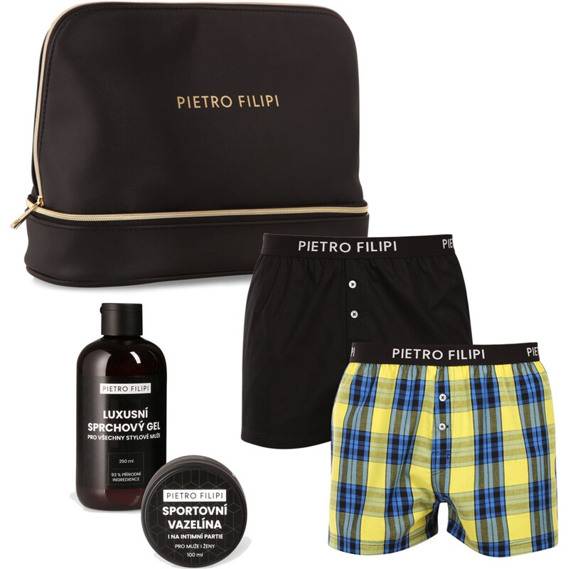 Pánska darčková kozmetická taštička 2PACK trenky a kozmetika Pietro 66711349