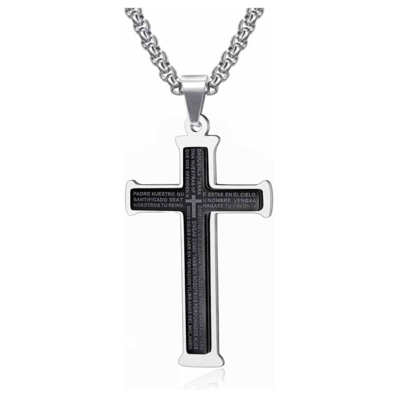 Impress Jewelry Prívesok z chirurgickej ocele krížik Calvo čierny 65221891