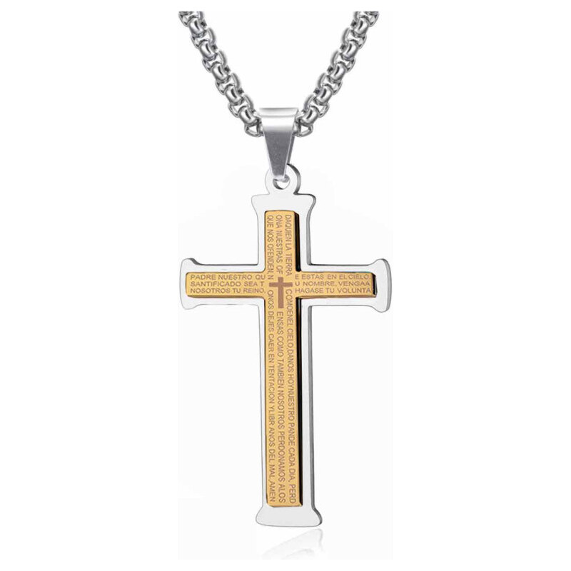 Impress Jewelry Prívesok z chirurgickej ocele krížik Calvo zlatý 65221892