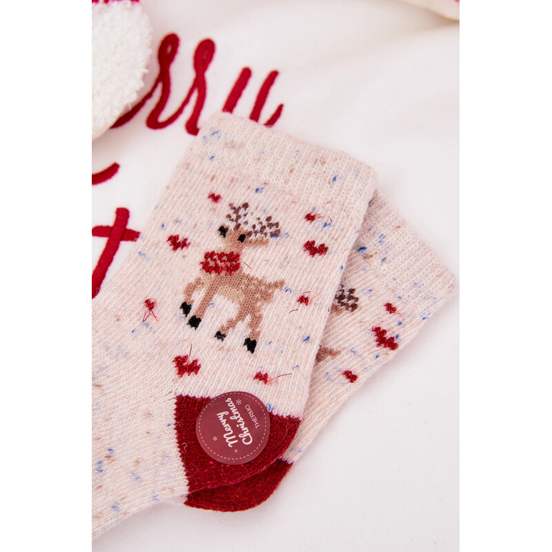 Aura.via Detské vianočné ponožky s motívom soba 66728264