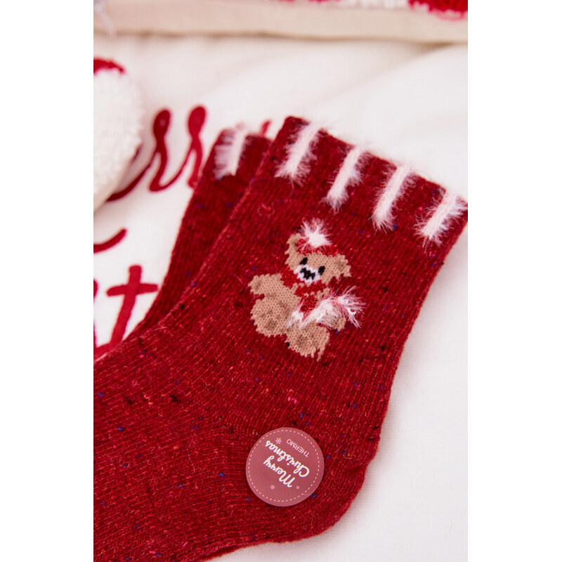 Aura.via Detské vianočné ponožky s medvedíkom 66728261