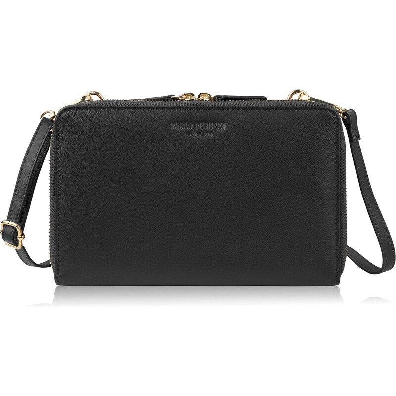 Paolo Peruzzi Dámska malá kožená kabelka na rameno aj do ruky | čierna 66712358