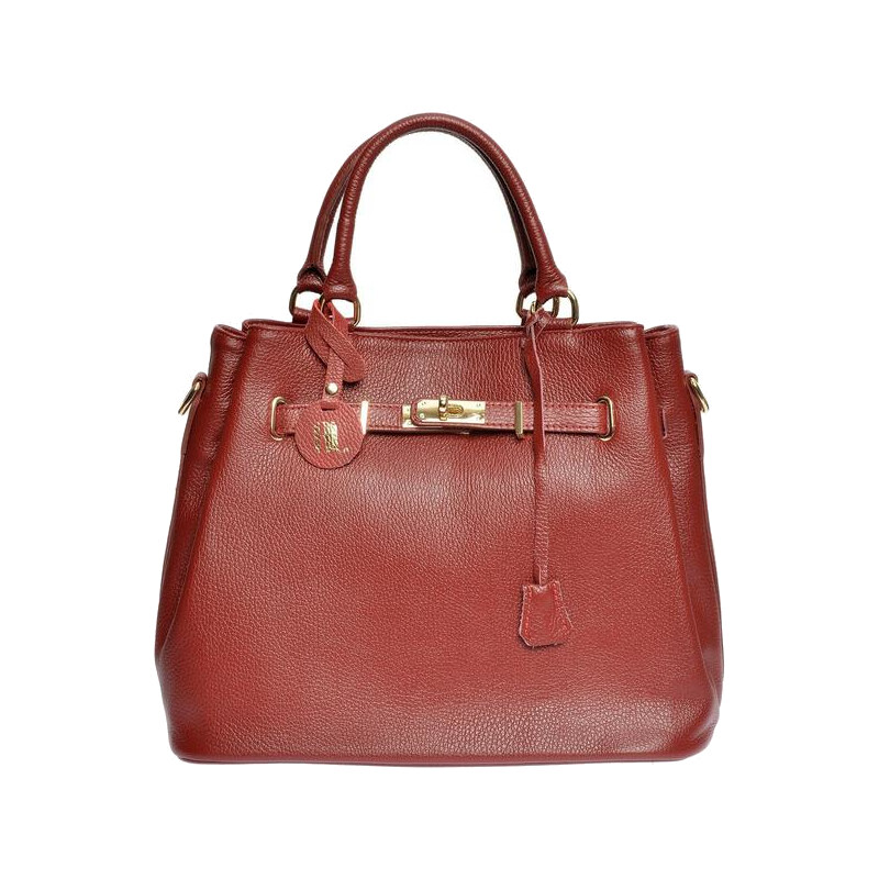 Anna Luchini Dámska kožená kabelka AL 1762 Rosso Scuro 66712492