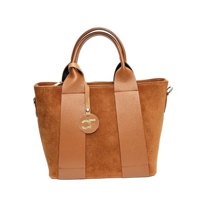 Carla Ferreri Dámska kožená kabelka CF8156 Cognac 66712515