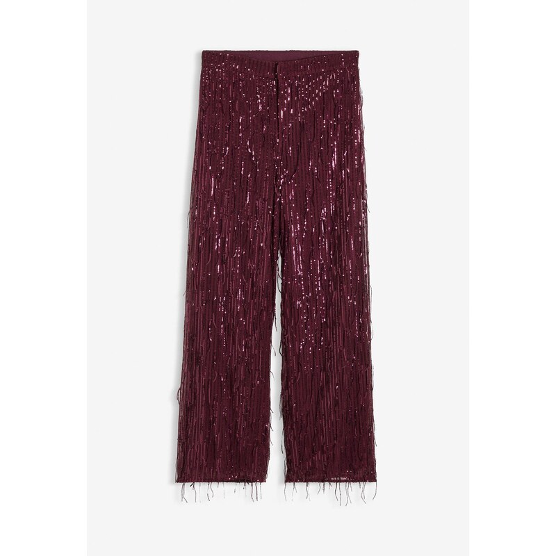 bonprix Nohavice s flitrami a strapcami, farba hnedá 66712890