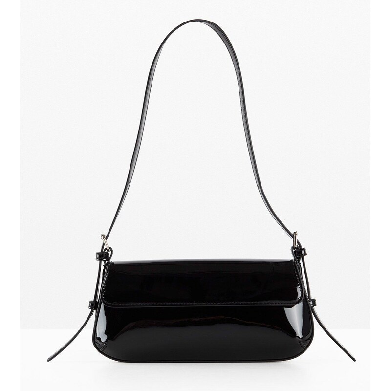 bonprix Lakovaná kabelka, farba čierna 66712901