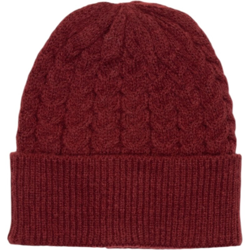 Only Pletená čiapka bordová 66814277