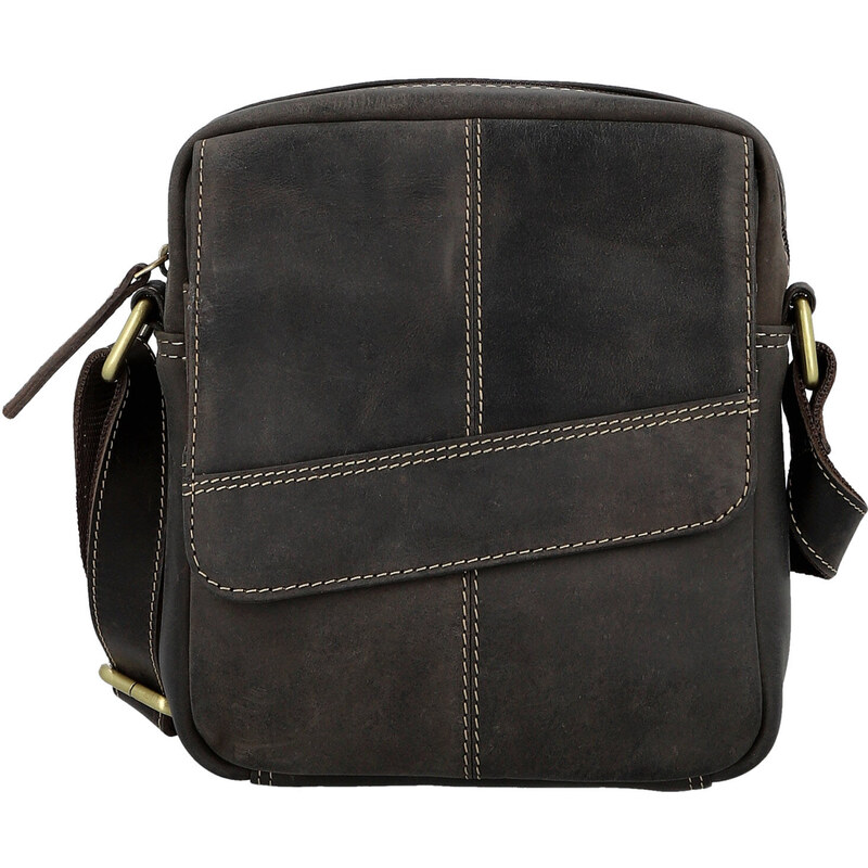 SendiDesign Pánska kožená crossbody taška hnedá - Sendi Design Dean 66715357