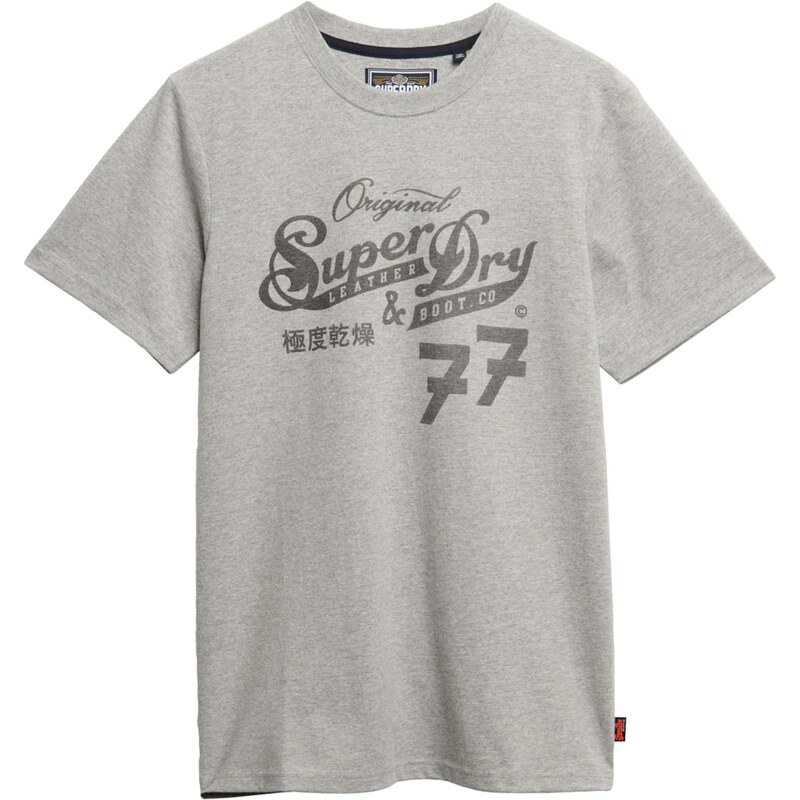 Superdry & Co Tričko LEATHER & BOOT tmavosivá / sivá melírovaná 68324590