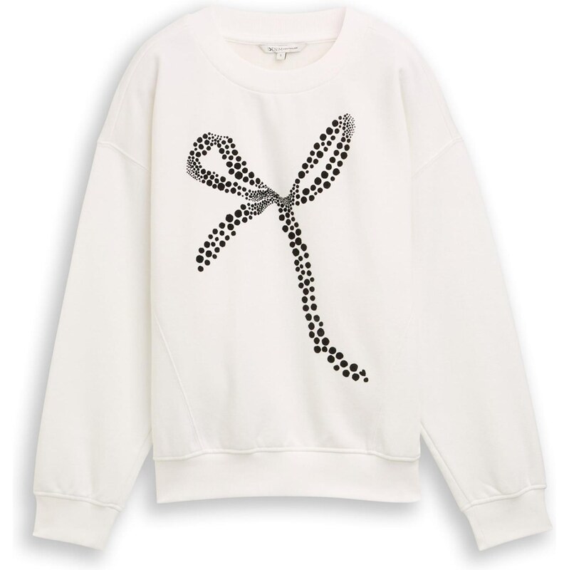 TOM TAILOR DENIM Mikina čierna / šedobiela 66718370