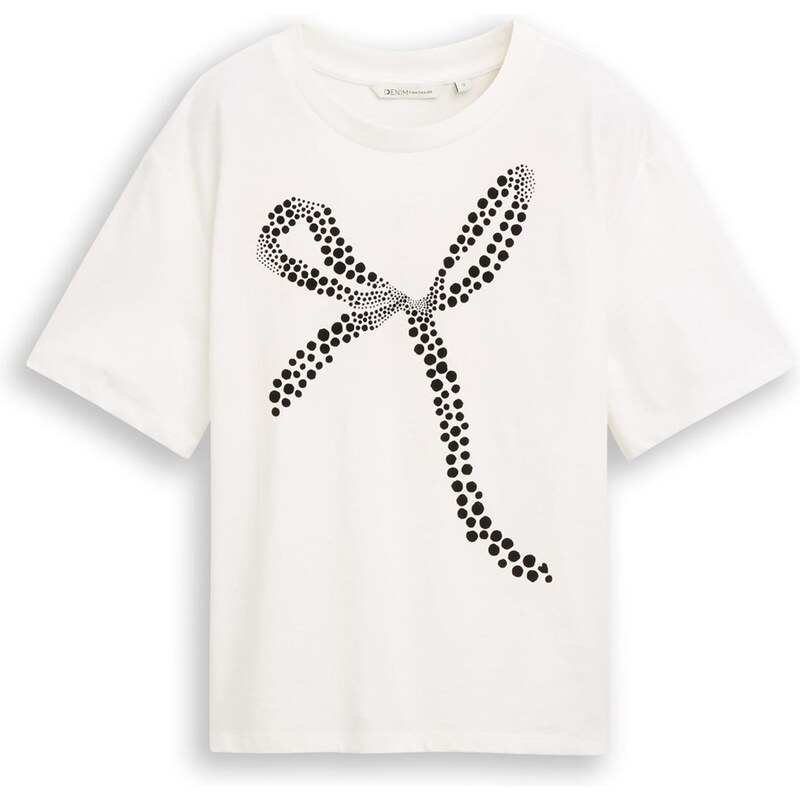 TOM TAILOR DENIM Tričko čierna / šedobiela 66718385