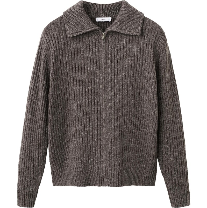 MANGO MAN Kardigán JOANZ hnedá melírovaná 66718500